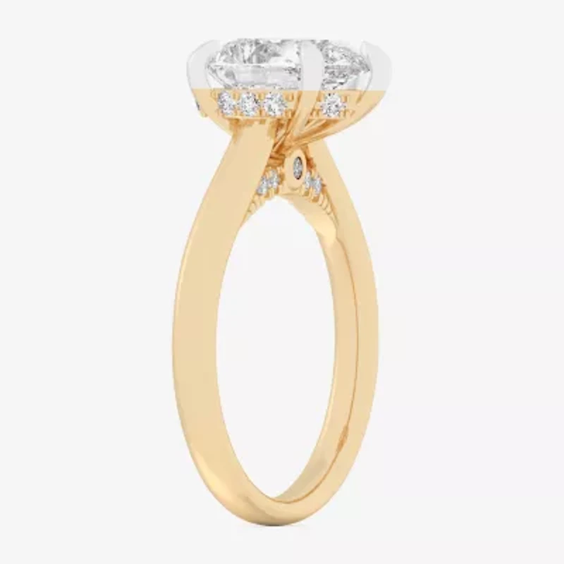 G-H / Si1-Si2) Womens 1/ CT. T.W. Lab Grown White Diamond 14K Gold Pear Solitaire Engagement Ring