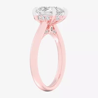 G-H / Si1-Si2) Womens 1 1/ CT. T.W. Lab Grown White Diamond 14K Rose Gold Pear Solitaire Engagement Ring