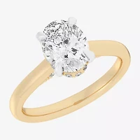 G-H / Si1-Si2) Womens 1/ CT. T.W. Lab Grown White Diamond 14K Gold Oval Solitaire Engagement Ring