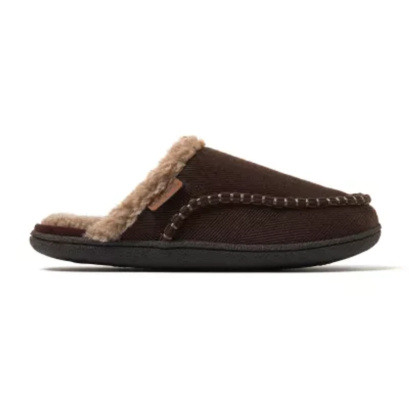 Dearfoams Mens Memory Foam Slip-On Slippers