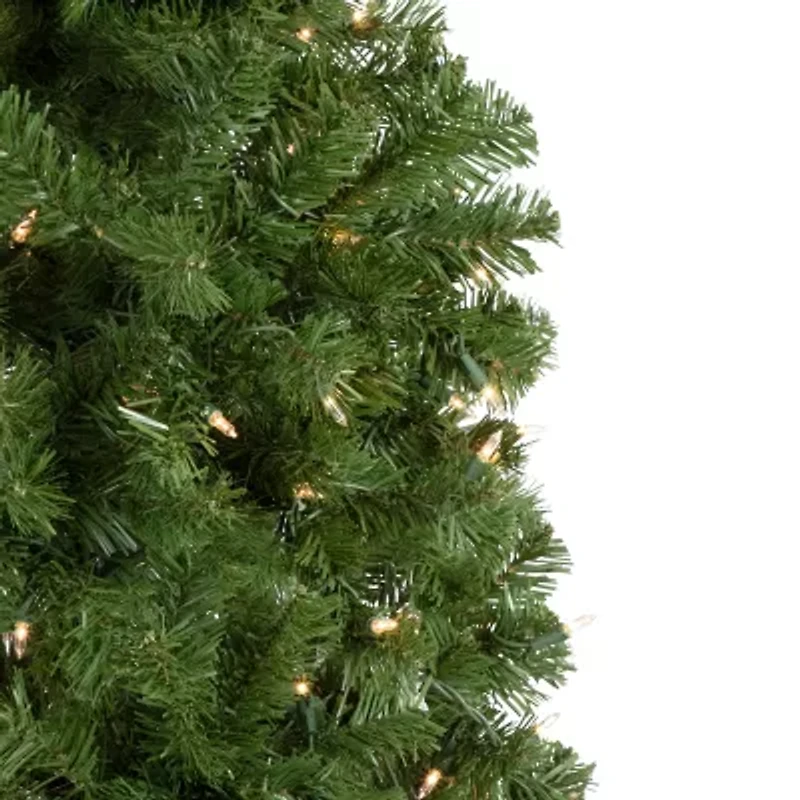 Northlight Hazelton Spruce Pencil Artificial Clear Lights 7 1/2 Foot Pre-Lit Christmas Tree