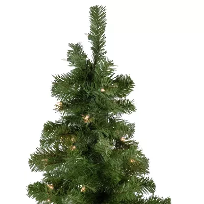 Northlight Hazelton Spruce Pencil Artificial Clear Lights 7 1/2 Foot Pre-Lit Christmas Tree