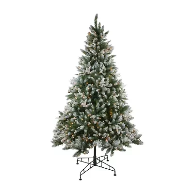 Northlight Medium Frosted Sierra Artificial Clear Lights 6 1/2 Foot Pre-Lit Fir Christmas Tree