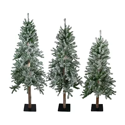 Northlight Set Of 3 Slim Alartificial Unlit 6 Foot Pine Christmas Tree