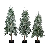 Northlight Set Of 3 Slim Alartificial Unlit 6 Foot Pine Christmas Tree