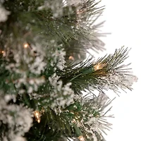 Northlight Snow Valley Artificial  Clear Lights 6 1/2 Foot Pre-Lit Pine Christmas Tree