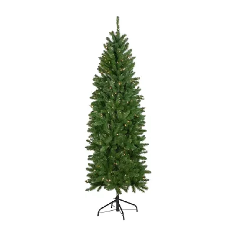 Northlight Pencil White River Artificial Clear Lights 7 1/2 Foot Pre-Lit Fir Christmas Tree