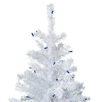 Northlight Woodbury White Pencil Artificial  Blue Lights 6 1/2 Foot Pre-Lit Pine Christmas Tree