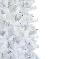 Northlight Woodbury White Pencil Artificial  Blue Lights 6 1/2 Foot Pre-Lit Pine Christmas Tree