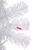 Northlight Woodbury White Pencil Artificial  Pink Lights 6 1/2 Foot Pre-Lit Pine Christmas Tree