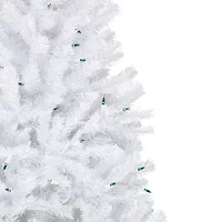 Northlight Slim Geneva White Spruce Artificial Lights 6 1/2 Foot Pre-Lit Christmas Tree