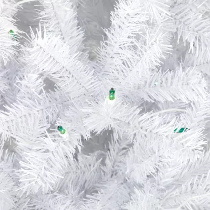 Northlight Slim Geneva White Spruce Artificial  Green Lights 6 1/2 Foot Pre-Lit Christmas Tree