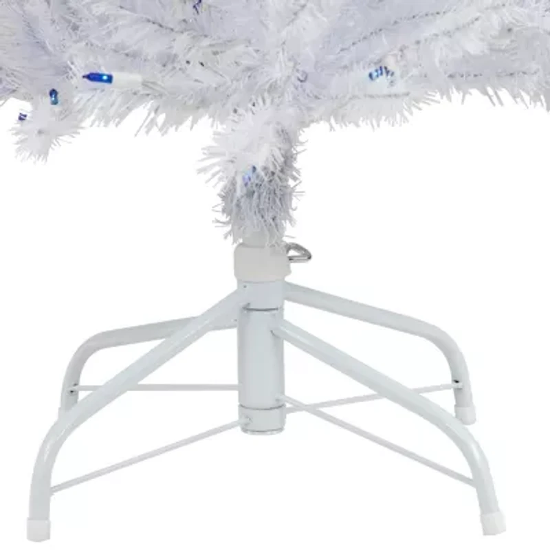 Northlight Slim Geneva White Spruce Artificial  Blue Lights 6 1/2 Foot Pre-Lit Christmas Tree