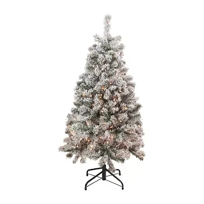 Northlight Madison Artificial  Clear Lights 4 1/2 Foot Flocked Pine Christmas Tree
