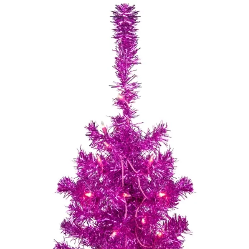 Northlight Artificial Tinsel Clear Lights Foot Pre-Lit Christmas Tree