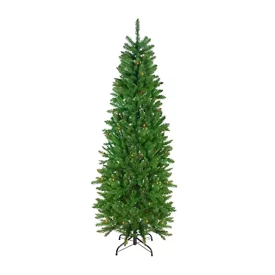 Northlight Pencil River Artificial Multicolor Lights 6 1/2 Foot Pre-Lit Fir Christmas Tree