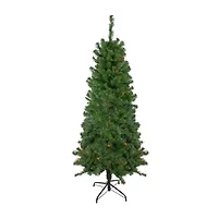 Northlight Alberta Slim Artificial Multi Lights 6 Foot Pre-Lit Pine Christmas Tree