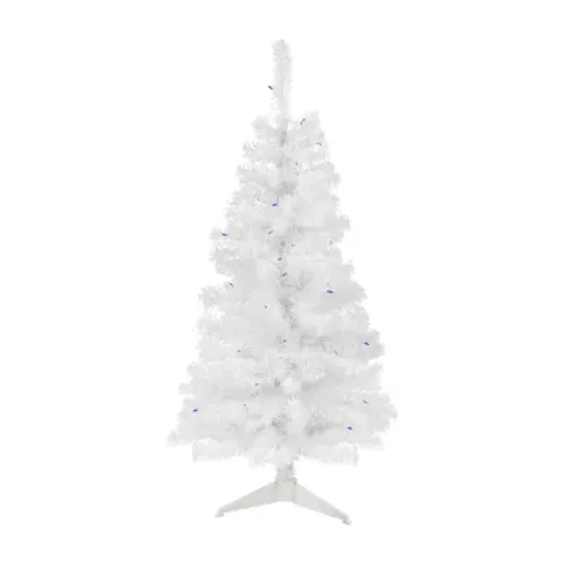 Northlight Slim White Artificial Blue Lights 4 Foot Pre-Lit Pine Christmas Tree