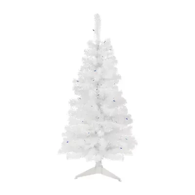 Northlight Slim White Artificial Blue Lights 4 Foot Pre-Lit Pine Christmas Tree