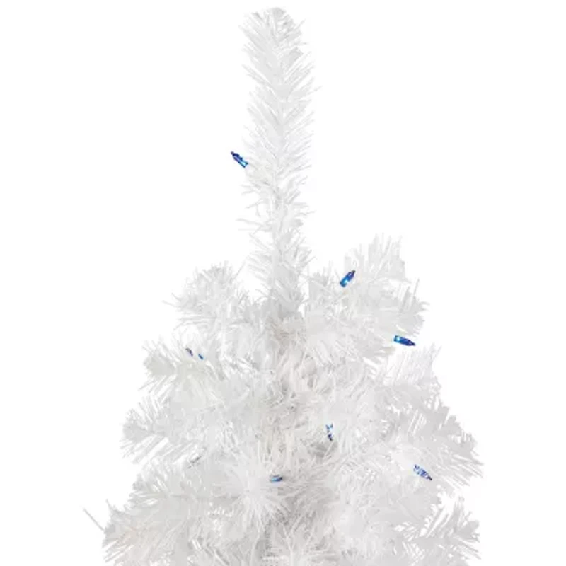 Northlight Slim White Artificial Blue Lights 4 Foot Pre-Lit Pine Christmas Tree
