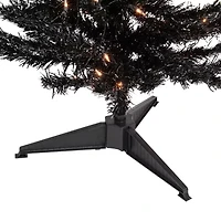 Northlight Black Artificial Tinsel  Clear Lights 4 Foot Pre-Lit Christmas Tree