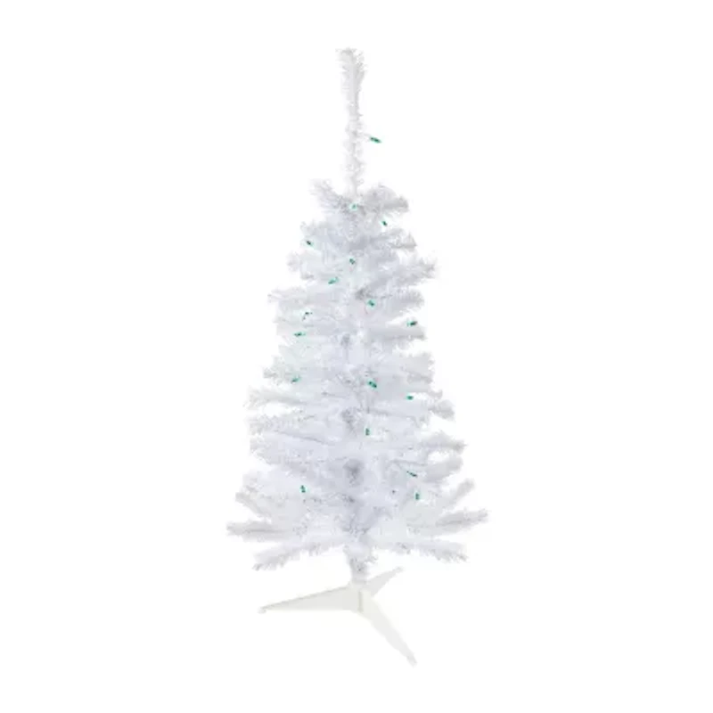 Northlight Woodbury White Slim Artificial Lights 3 Foot Pre-Lit Pine Christmas Tree