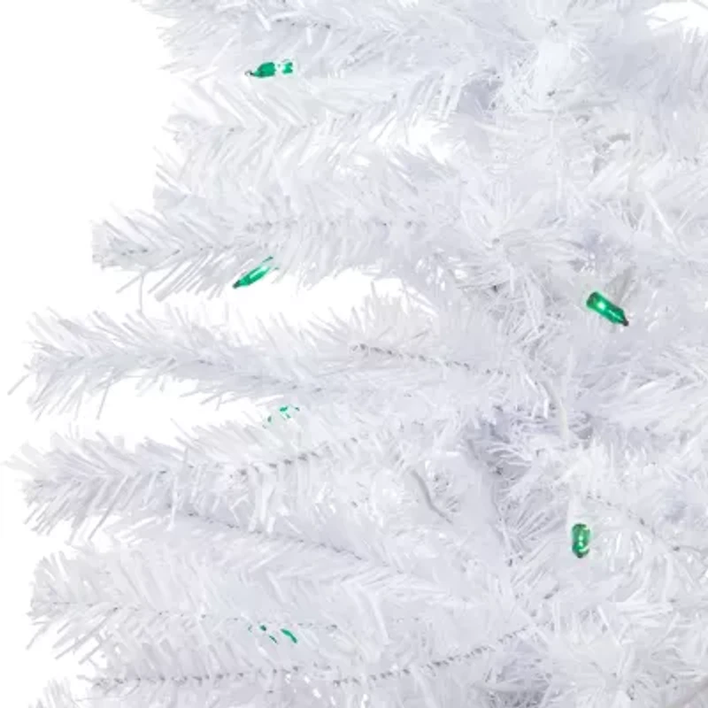 Northlight Woodbury White Slim Artificial Lights 3 Foot Pre-Lit Pine Christmas Tree