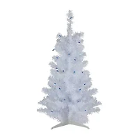 Northlight White Slim Artificial Blue Lights 3 Foot Pre-Lit Pine Christmas Tree