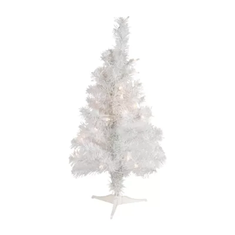 Northlight Slim Tinsel Artificial Clear Lights 2 Foot Pre-Lit Christmas Tree