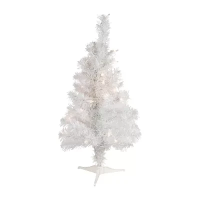 Northlight Slim Tinsel Artificial Clear Lights 2 Foot Pre-Lit Christmas Tree
