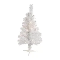 Northlight Slim Tinsel Artificial Clear Lights 2 Foot Pre-Lit Christmas Tree