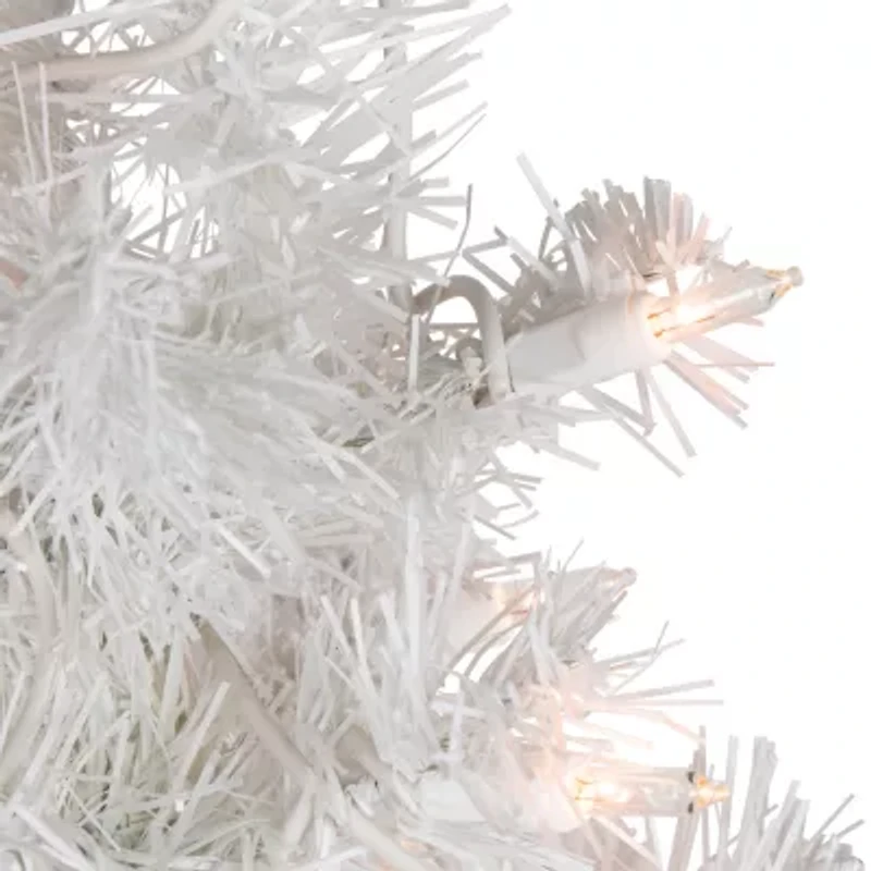 Northlight Slim Tinsel Artificial Clear Lights 2 Foot Pre-Lit Christmas Tree