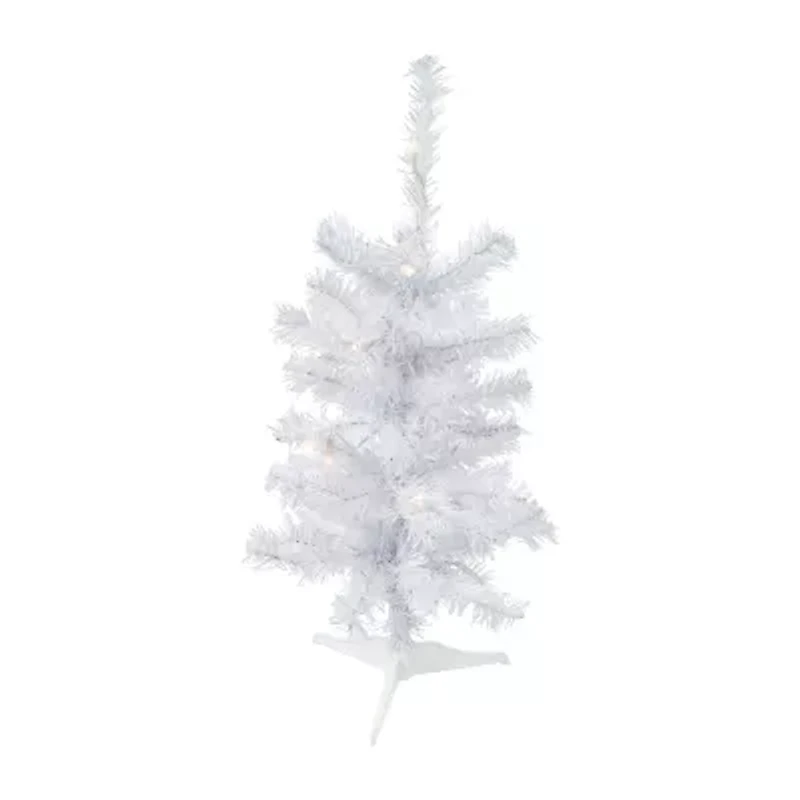 Northlight Woodbury White Slim Artificial Clear Lights 2 Foot Pre-Lit Pine Christmas Tree