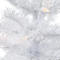 Northlight Woodbury White Slim Artificial  Clear Lights 2 Foot Pre-Lit Pine Christmas Tree