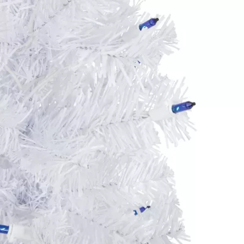 Northlight Woodbury White Slim Artificial Blue Lights 2 Foot Pre-Lit Pine Christmas Tree