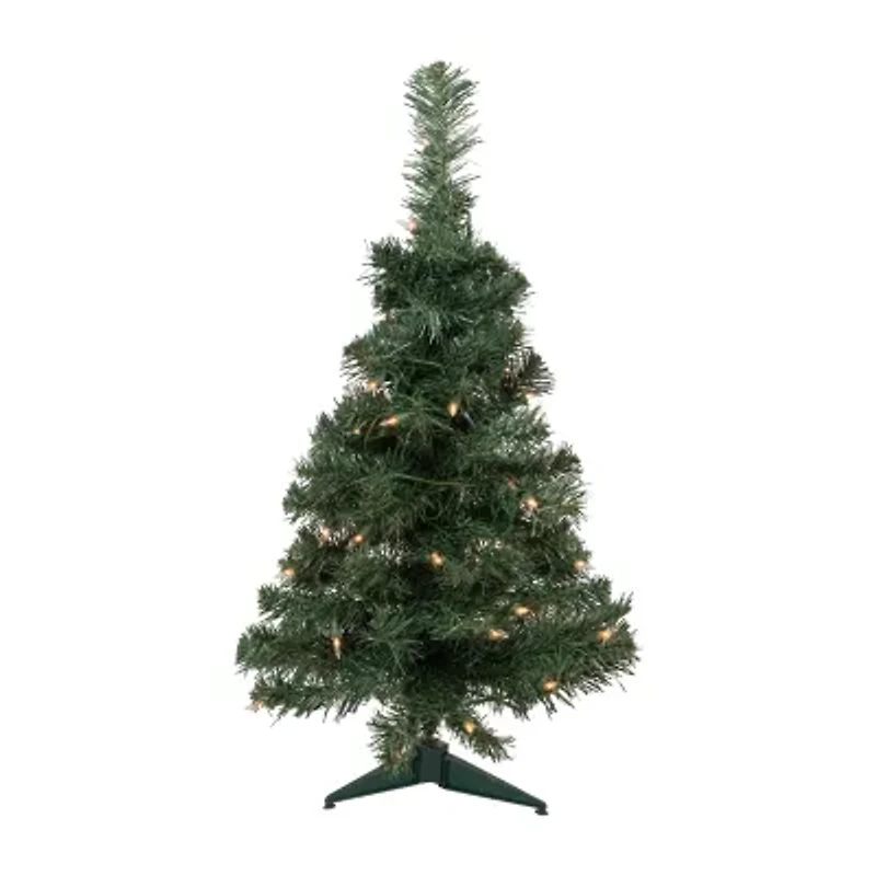 Northlight Slim Blackwater Artificial Clear Lights 2 Foot Pre-Lit Fir Christmas Tree