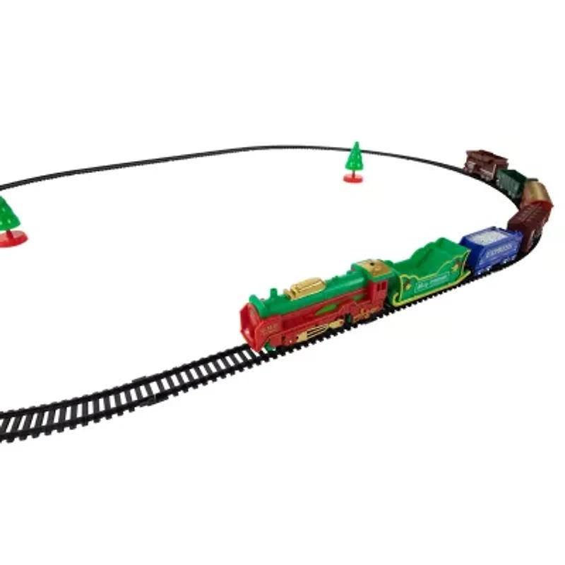 Northlight 23 Pc Battery Operated Lighted And Animated Classic Train Set With Oval Track Christmas Tabletop Decor