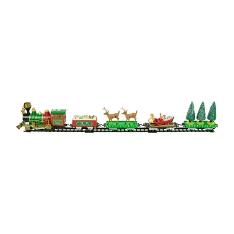 Northlight 22pc Battery Operated Lighted And Animated Train Set With Working Smokestack Christmas Tabletop Decor
