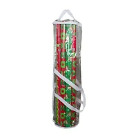 Northlight 30in White And Transparent Christmas Handles Gift Wrap Organizer