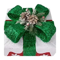 Northlight Set Of 3 Lighted Red With White Snowflakes Gift Boxes Decorations Christmas Yard Art