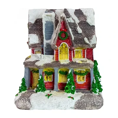 Northlight 5in Red Led  Snowy House Decoration Lighted Christmas Village
