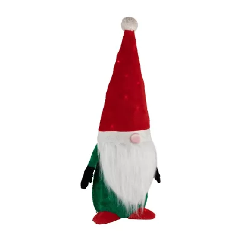 Northlight Lighted Red And Green Christmas Yard Decoration  35-Inch Christmas Gnome