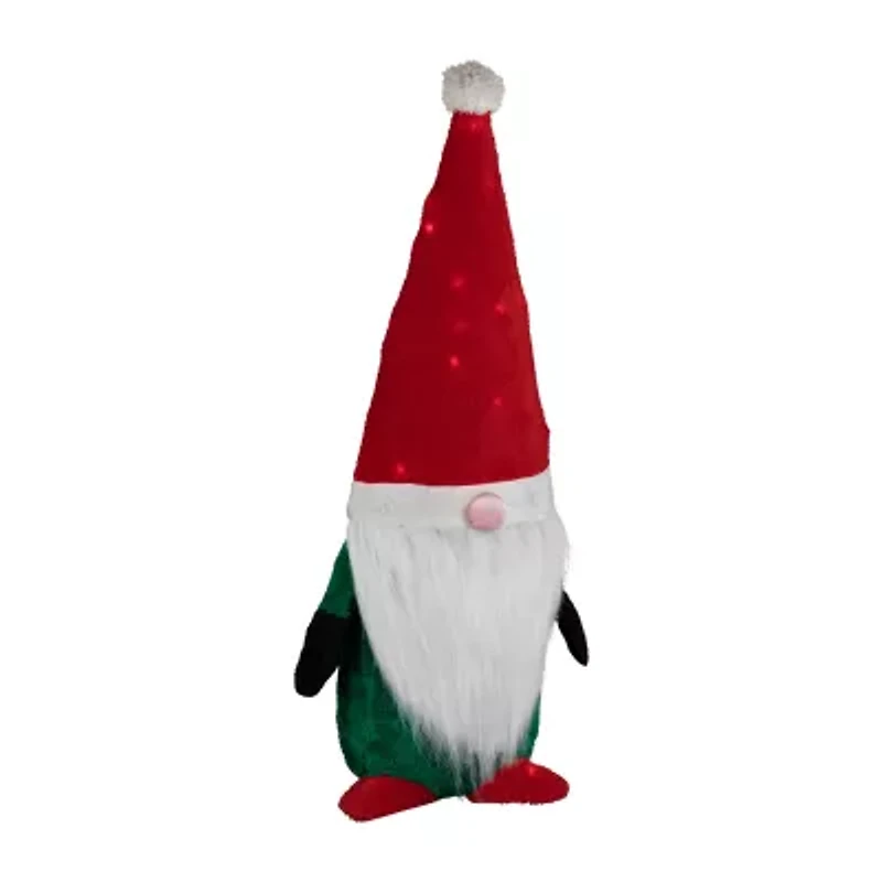 Northlight Lighted Red And Green Christmas Yard Decoration  35-Inch Christmas Gnome