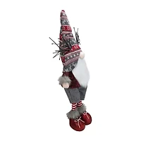 Northlight 30in Red And Gray Nordic Hat Standing Christmas With Led Antlers Christmas Gnome
