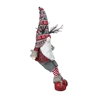Northlight 30in Gray And Red Christmas With Led Antlers And Dangling Legs Christmas Gnome