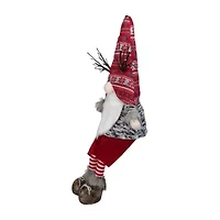 Northlight 30in Red And Gray Fair Isle Sitting Christmas With Led Antlers Christmas Gnome