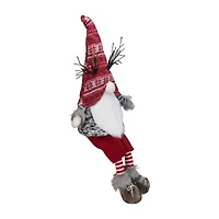 Northlight 30in Red And Gray Fair Isle Sitting Christmas With Led Antlers Christmas Gnome
