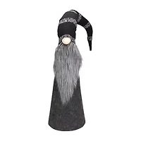 Northlight 37in Led Lighted Black And Gray Knit  Christmas Christmas Gnome