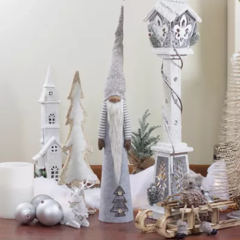 Northlight 22in Gray And Brown Cone  Tabletop Christmas Decoration Christmas Gnome