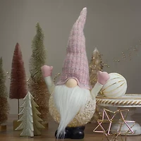 Northlight 19in Pink And White Rattan Christmas  With Warm White Led Lights Christmas Gnome